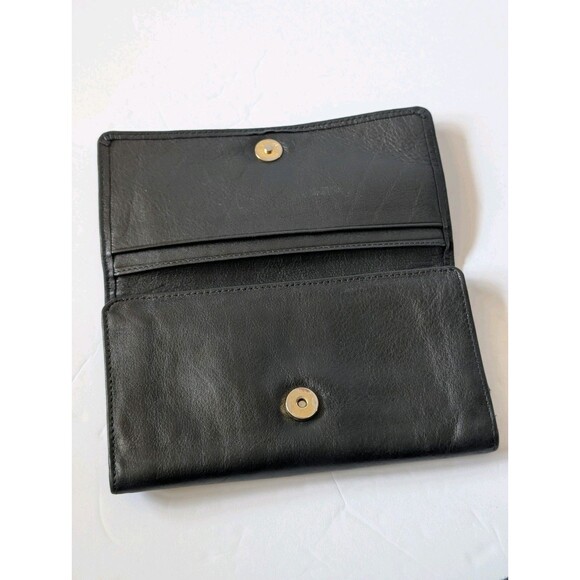 TAKIF Leather Industry Black Genuine Leather Slim Trifold 7" Wallet - Picture 6 of 9